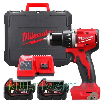 Дрель-шуруповерт Milwaukee M18 BLDDRC-502C (с 2-мя АКБ 5 Ач, кейс)